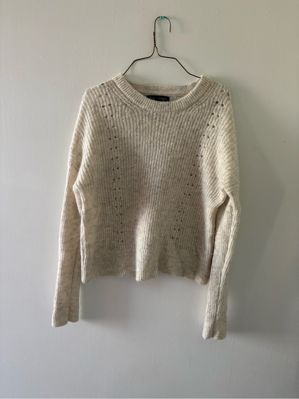 Banana Republic Cream Knit Crewneck Sweater